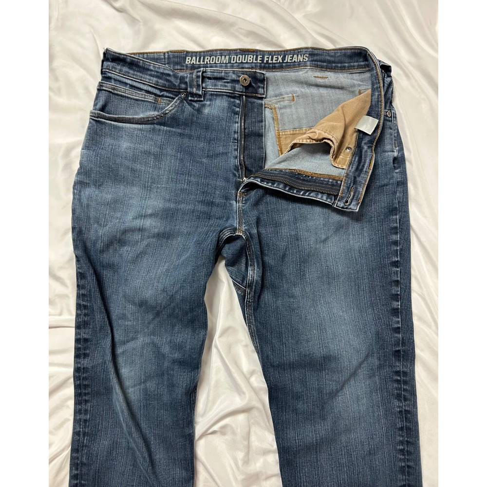 Duluth Trading Co Ballroom Double Flex Jeans Mens 36x28 Relaxed Fit Blue Denim - Picture 3 of 16